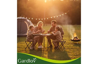 Masă de camping pliabilă 120 × 60 cm + 4 scaune