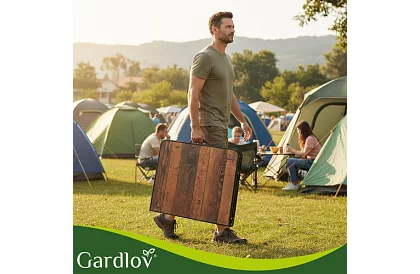 Masă de camping pliabilă 120 × 60 cm + 4 scaune