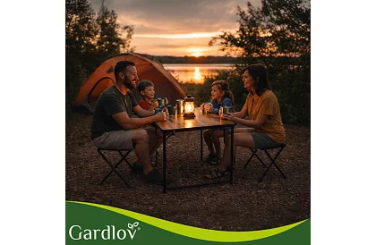 Masă de camping pliabilă 120 × 60 cm + 4 scaune