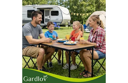 Masă de camping pliabilă 120 × 60 cm + 4 scaune