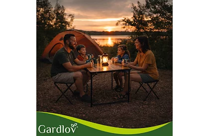 Masă de camping pliabilă 120 × 60 cm + 4 scaune