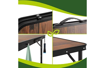 Masă de camping pliabilă 120 × 60 cm + 4 scaune