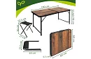 Masă de camping pliabilă 120 × 60 cm + 4 scaune