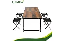Masă de camping pliabilă 120 × 60 cm + 4 scaune