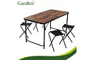 Masă de camping pliabilă 120 × 60 cm + 4 scaune