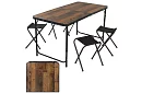 Masă de camping pliabilă 120 × 60 cm + 4 scaune