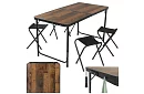 Masă de camping pliabilă 120 × 60 cm + 4 scaune