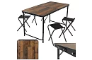 Masă de camping pliabilă 120 × 60 cm + 4 scaune