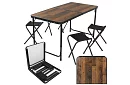 Masă de camping pliabilă 120 × 60 cm + 4 scaune