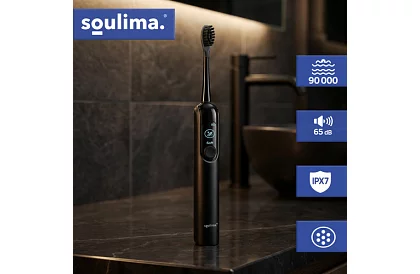 Periuță de dinți electrică sonică X800 - neagră – 90.000 rot/min + 6 capete