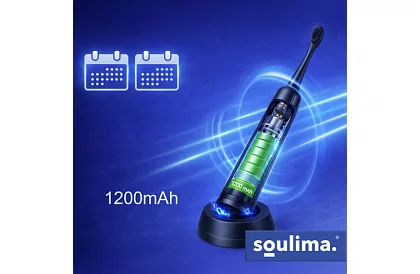 Periuță de dinți electrică sonică X800 - neagră – 90.000 rot/min + 6 capete