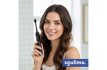 Periuță de dinți electrică sonică X800 - neagră – 90.000 rot/min + 6 capete