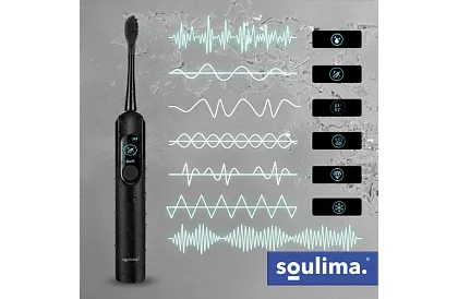 Periuță de dinți electrică sonică X800 - neagră – 90.000 rot/min + 6 capete