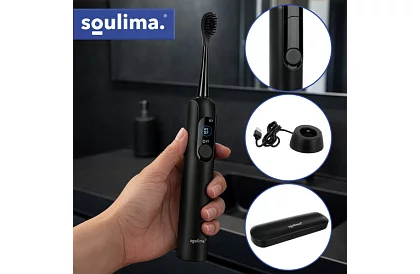 Periuță de dinți electrică sonică X800 - neagră – 90.000 rot/min + 6 capete