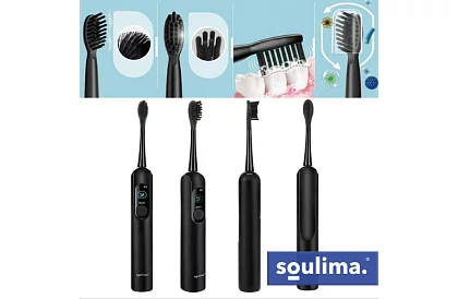 Periuță de dinți electrică sonică X800 - neagră – 90.000 rot/min + 6 capete