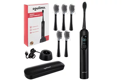 Periuță de dinți electrică sonică X800 - neagră – 90.000 rot/min + 6 capete