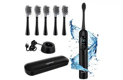 Periuță de dinți electrică sonică X800 - neagră – 90.000 rot/min + 6 capete