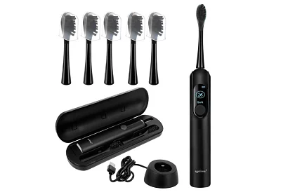 Periuță de dinți electrică sonică X800 - neagră – 90.000 rot/min + 6 capete