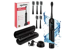 Periuță de dinți electrică sonică X800 - neagră – 90.000 rot/min + 6 capete