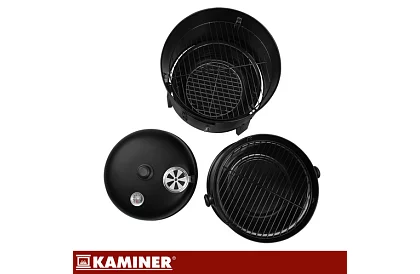 Grătar de grădină cu fumător pe cărbune - 2 grătare, 8 cârlige