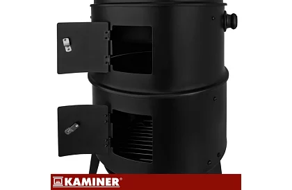 Grătar de grădină cu fumător pe cărbune - 2 grătare, 8 cârlige