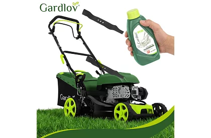 Mașină de tuns iarba cu motor pe benzină DriveX 149 cm³ - 2,3 kW, 406 mm, coș de 50l