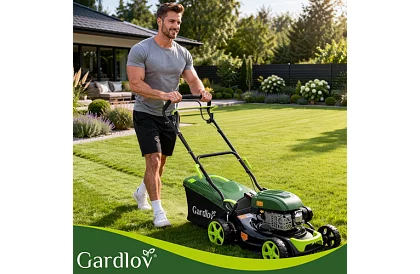 Mașină de tuns iarba cu motor pe benzină DriveX 149 cm³ - 2,3 kW, 406 mm, coș de 50l