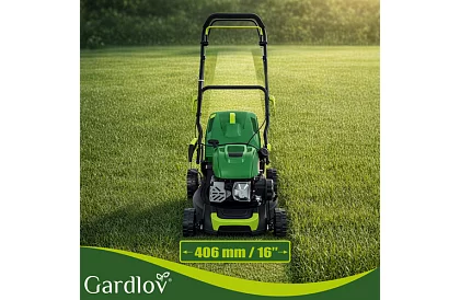 Mașină de tuns iarba cu motor pe benzină DriveX 149 cm³ - 2,3 kW, 406 mm, coș de 50l