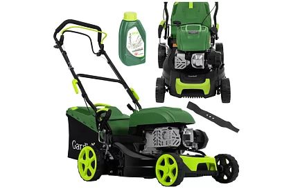 Mașină de tuns iarba cu motor pe benzină DriveX 149 cm³ - 2,3 kW, 406 mm, coș de 50l