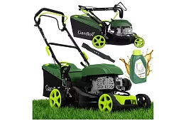 Mașină de tuns iarba cu motor pe benzină DriveX 149 cm³ - 2,3 kW, 406 mm, coș de 50l