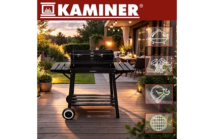 Grătar de grădină pe cărbune cu grătar superior pentru fripturi