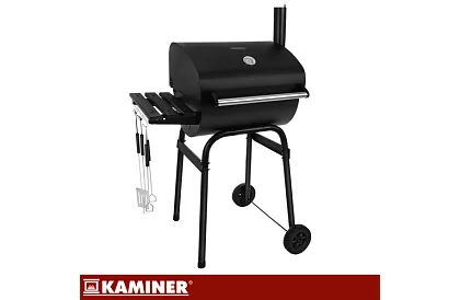 Grătar de grădină cu termometru pentru cărbune + accesorii