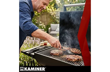 Grătar de grădină cu termometru pentru cărbune + accesorii