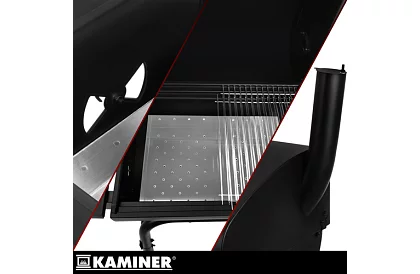 Grătar de grădină cu termometru pentru cărbune + accesorii