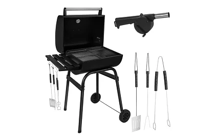 Grătar de grădină cu termometru pentru cărbune + accesorii