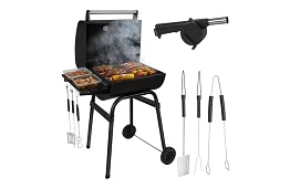 Grătar de grădină cu termometru pentru cărbune + accesorii