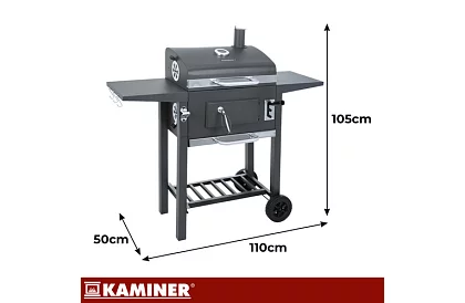 Grătar de grădină cu grătar din fontă, capac - pe cărbune