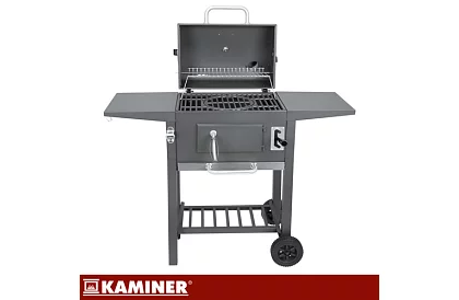 Grătar de grădină cu grătar din fontă, capac - pe cărbune