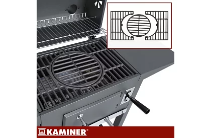 Grătar de grădină cu grătar din fontă, capac - pe cărbune