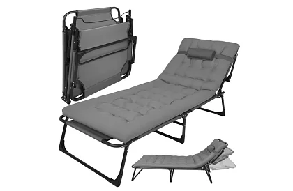 Leagăn de grădină pliabil 192 × 68 × 28 cm – Gri