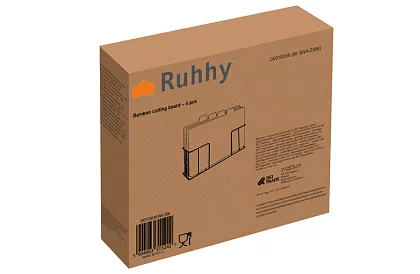 Set de 4 tăvițe din bambus pentru tăiere și servire + suport