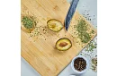 Set de 4 tăvițe din bambus pentru tăiere și servire + suport