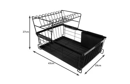 Suport pentru vase – cu două niveluri, negru