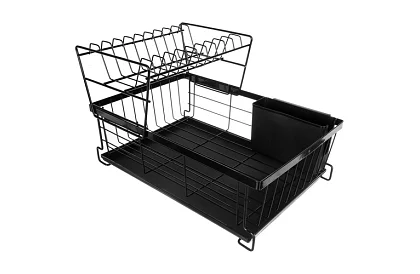 Suport pentru vase – cu două niveluri, negru