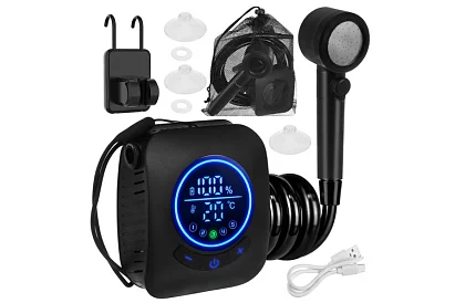 Duș de camping cu LCD și pompă de 8000 mAh – reîncărcabil