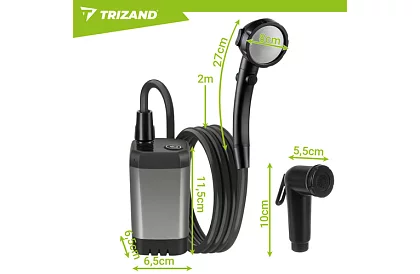 Duș de camping cu LCD și pompă de 6000 mAh – reîncărcabil