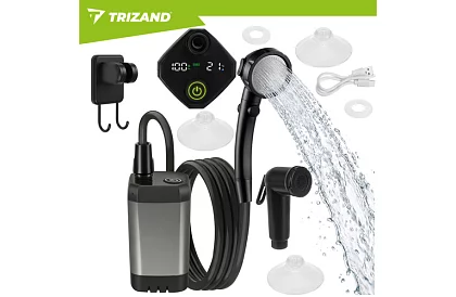 Duș de camping cu LCD și pompă de 6000 mAh – reîncărcabil