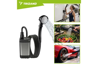 Duș de camping cu LCD și pompă de 6000 mAh – reîncărcabil