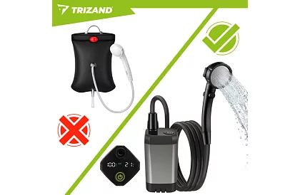 Duș de camping cu LCD și pompă de 6000 mAh – reîncărcabil