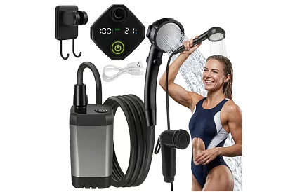 Duș de camping cu LCD și pompă de 6000 mAh – reîncărcabil